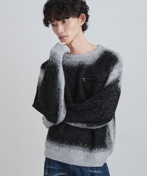 tk.TAKEO KIKUCHI（ティーケータケオキクチ）の「グラデーションニット（ニット/セーター・メンズ・ブラック/ブラウン系その他/グレー・02/03/04）」の8枚目の写真