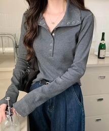 almo（アルモ）の「【TUNE】CS　ハーフボタンカットソー（Tシャツ/カットソー）」