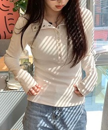 almo（アルモ）の「【TUNE】CS　ハーフボタンカットソー（Tシャツ/カットソー）」