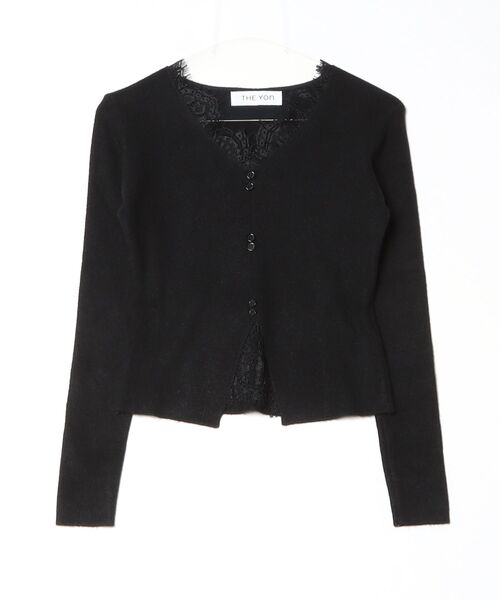 sacai 肩ビジュー レース レイヤード Vネックニット 2 ビーズ Sacai