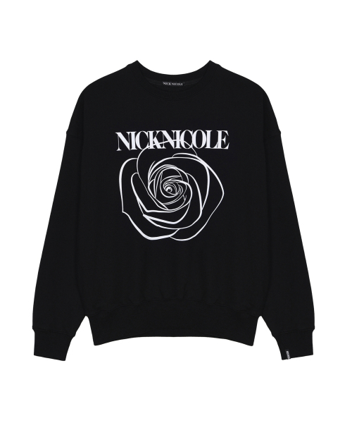 NICK&NICOLE(ニックアンドニコール)の「NICOLE ROSE PRINTING SWEATSHIRT_BLACK WHITE(スウェット・レディース・その他・FREE)」の4枚目の写真