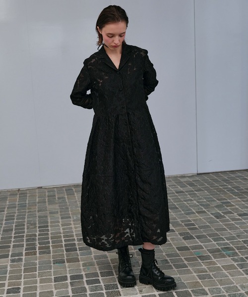 セール】クラシックシアージャカードドレス / Classic Sheer Jacquard