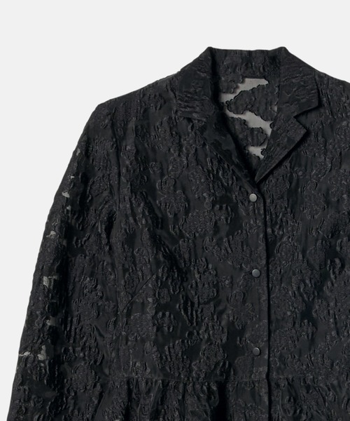 LE CIEL BLEU(ルシェルブルー)の「クラシックシアージャカードドレス / Classic Sheer Jacquard Dress(ワンピース・レディース・ブラック/チャコールグレー・36/38)」の12枚目の写真