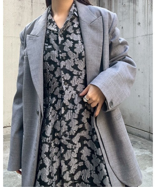 LE CIEL BLEU(ルシェルブルー)の「クラシックシアージャカードドレス / Classic Sheer Jacquard Dress(ワンピース・レディース・ブラック/チャコールグレー・36/38)」の19枚目の写真