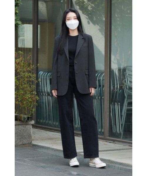 MUSINSA STANDARD WOMAN（ムシンサスタンダードウーマン）の「ウィメンズリブスリムフィット長袖Tシャツ[ブラック]（Tシャツ/カットソー・レディース・その他・SMALL/MEDIUM/LARGE/X-SMALL）」の12枚目の写真