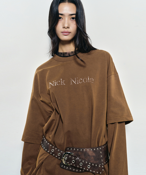 NICK&NICOLE(ニックアンドニコール)の「NICOLE DESTROYED LAYERED LONG SLEEVE TOP_BROWN(Tシャツ/カットソー・レディース・その他・FREE)」の2枚目の写真