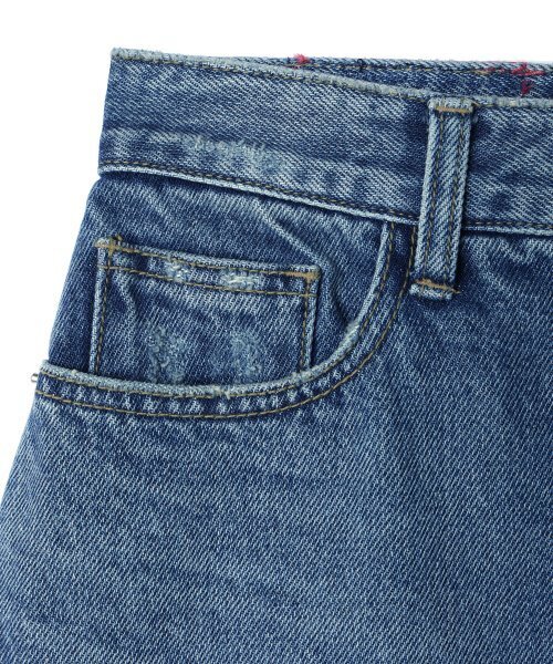 YOUHEE(ユヒ)の「YOUHEE LETTERING DENIM MINI SKIRT BLUE(スカート・レディース・その他・MEDIUM)」の6枚目の写真
