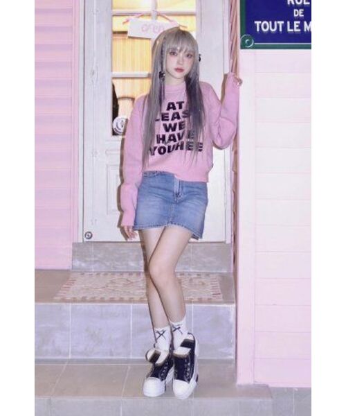 YOUHEE(ユヒ)の「YOUHEE LETTERING DENIM MINI SKIRT BLUE(スカート・レディース・その他・MEDIUM)」の10枚目の写真