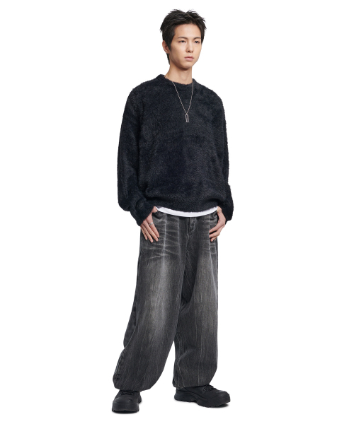 NOMANUAL(NOMANUAL)の「FUZZ HAIRY KNIT - BLACK(ニット/セーター・レディース・その他・X-LARGE/SMALL/MEDIUM/LARGE)」の3枚目の写真