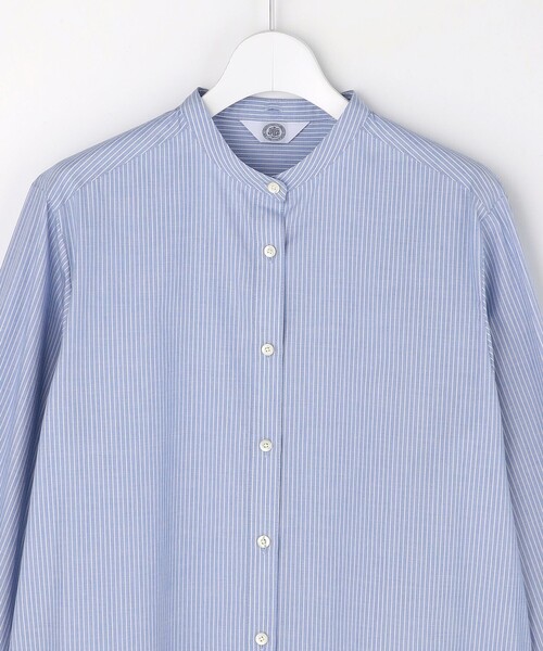 J.PRESS（ジェイプレス）の「【WEB限定カラーあり・2way】エステネージュ TYPEWRITER STRIPE シャツ（シャツ/ブラウス・レディース・ホワイト系/サックスブルー系1/ネイビー系1・11/9）」の9枚目の写真