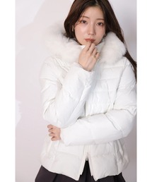 【美品】アプワイザーリッシェ ダウンコート ベルトリボン付き ファー フード Apuweiser-riche｜アプワイザー・リッシェのダウンジャケット/コート