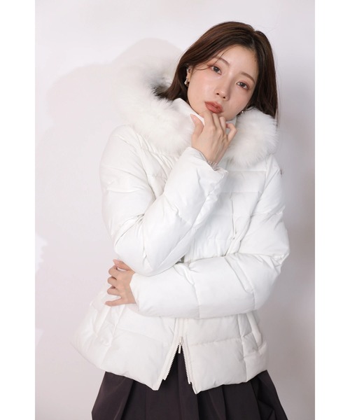 【美品】アプワイザーリッシェ　ウエストマークパフィコート ウエストマークミディパフィーコート（ダウンジャケット/コート