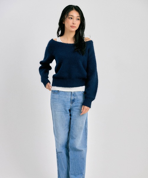 BLUE×PALANG(ブルーパラン)の「OFF SHOULDER BIG KNIT(ニット/セーター・レディース・ライトブルー/ロイヤルブルー/ネイビー/ダルブルー系・FREE)」の10枚目の写真