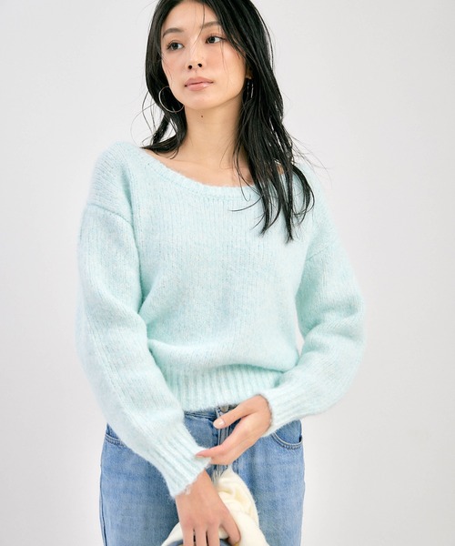 BLUE×PALANG(ブルーパラン)の「OFF SHOULDER BIG KNIT(ニット/セーター・レディース・ライトブルー/ロイヤルブルー/ネイビー/ダルブルー系・FREE)」の11枚目の写真