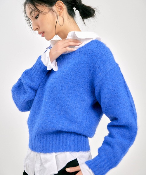 BLUE×PALANG(ブルーパラン)の「OFF SHOULDER BIG KNIT(ニット/セーター・レディース・ライトブルー/ロイヤルブルー/ネイビー/ダルブルー系・FREE)」の6枚目の写真