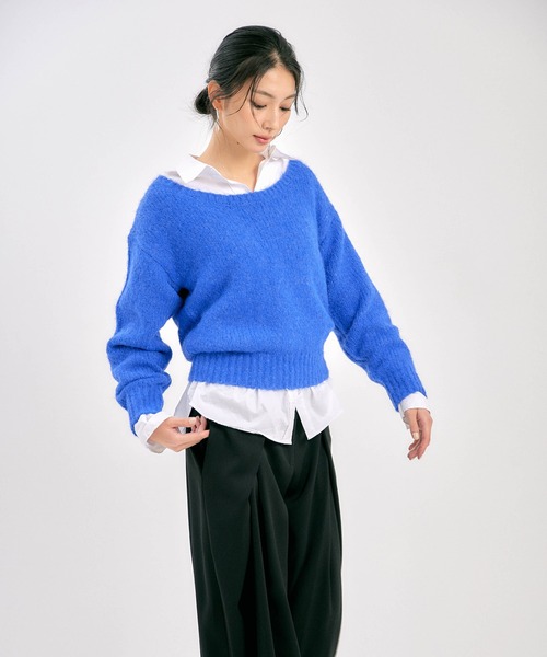 BLUE×PALANG(ブルーパラン)の「OFF SHOULDER BIG KNIT(ニット/セーター・レディース・ライトブルー/ロイヤルブルー/ネイビー/ダルブルー系・FREE)」の5枚目の写真