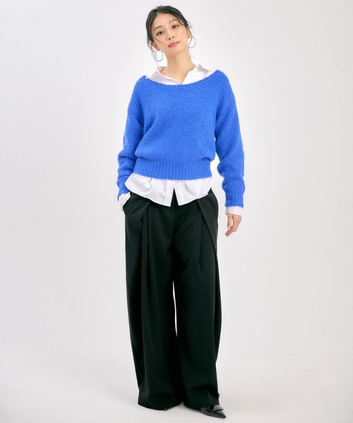 BLUE×PALANG(ブルーパラン)の「OFF SHOULDER BIG KNIT(ニット/セーター・レディース・ライトブルー/ロイヤルブルー/ネイビー/ダルブルー系・FREE)」の7枚目の写真