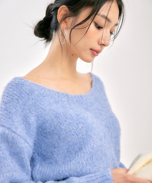 BLUE×PALANG(ブルーパラン)の「OFF SHOULDER BIG KNIT(ニット/セーター・レディース・ライトブルー/ロイヤルブルー/ネイビー/ダルブルー系・FREE)」の15枚目の写真