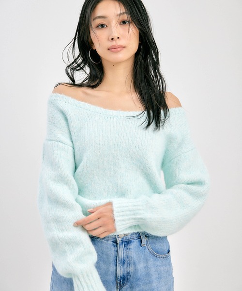 BLUE×PALANG(ブルーパラン)の「OFF SHOULDER BIG KNIT(ニット/セーター・レディース・ライトブルー/ロイヤルブルー/ネイビー/ダルブルー系・FREE)」の20枚目の写真