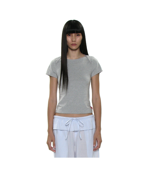 PARTIMENTO WOMEN(パルティメントウィメン)の「PWC ラップボートネックレーストリムT_8カラー(Tシャツ/カットソー・レディース・ホワイト/スカイブルー/ブラック/パープル/ネイビー/グレー/ミント/チャコール・SMALL/MEDIUM/LARGE)」の3枚目の写真