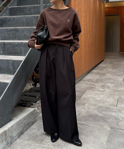 CAPRICIEUX LE'MAGE（カプリシューレマージュ）の「1ポイントボンディングスウェット（Tシャツ/カットソー・レディース・ブラウン/グレー/オフホワイト・FREE）」の4枚目の写真