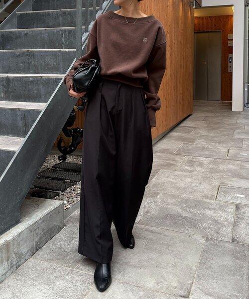 CAPRICIEUX LE'MAGE（カプリシューレマージュ）の「1ポイントボンディングスウェット（Tシャツ/カットソー・レディース・ブラウン/グレー/オフホワイト・FREE）」の8枚目の写真