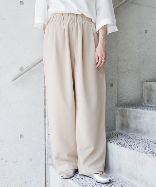 SWITCH BY ARCH(スイッチバイアーチ)の「【W】【it】【ARC】【SWITCH by ARCH】タックウエストストレートパンツ(その他パンツ・レディース・ベージュ/キャメル/ブラック・FREE)」の2枚目の写真