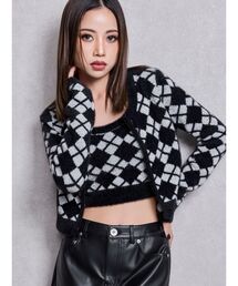 GYDA | Argyll patternミニシャギーニットカーディガン(カーディガン/ボレロ)