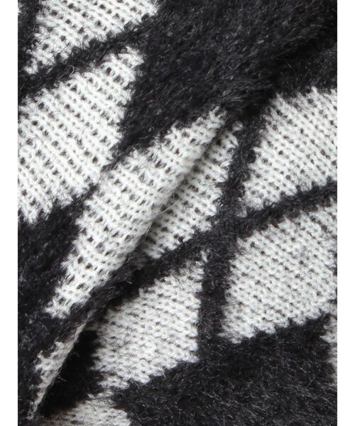 GYDA（ジェイダ）の「Argyll patternミニシャギーニットカーディガン（カーディガン/ボレロ・レディース・ブラック/オフホワイト・FREE）」の18枚目の写真