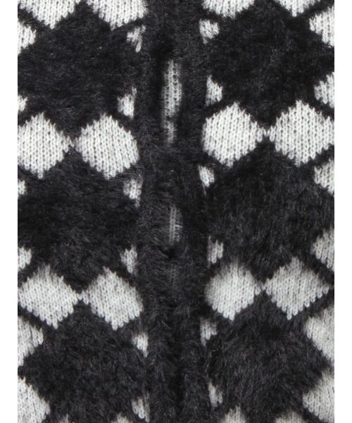 GYDA（ジェイダ）の「Argyll patternミニシャギーニットカーディガン（カーディガン/ボレロ・レディース・ブラック/オフホワイト・FREE）」の22枚目の写真