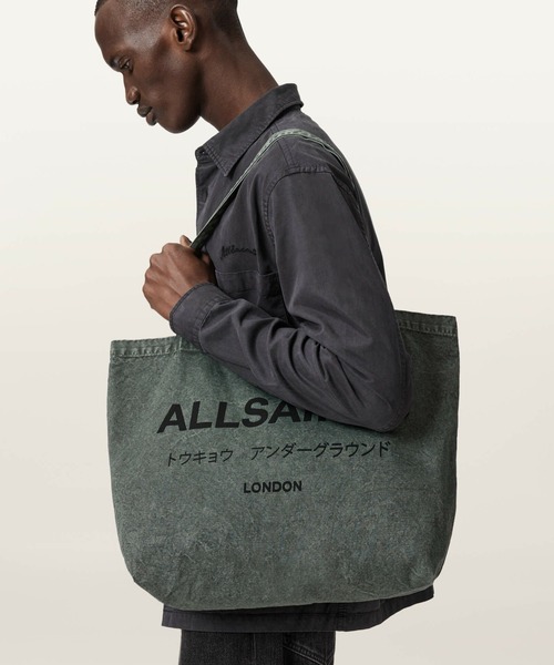 ALLSAINTS（オールセインツ）の「ALLSAINTS UNDERGROUND TOTE（トートバッグ・メンズ・ダークグリーン・FREE）」の2枚目の写真