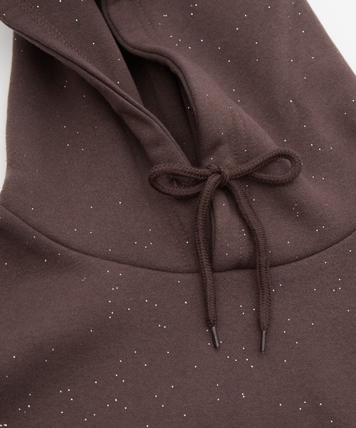 SIDEWAY STANCE（サイドウェイスタンス）の「【SIDEWAY STANCE】ラメ 裏起毛 ロゴプリント＆ワンポイント刺しゅう プルパーカー（パーカー・メンズ・ネイビー系/ブラウン系/ネイビー/ブラウン/ブラック/ブラック系・LARGE/MEDIUM）」の17枚目の写真
