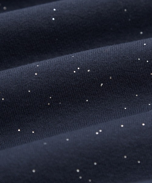 SIDEWAY STANCE（サイドウェイスタンス）の「【SIDEWAY STANCE】ラメ 裏起毛 ロゴプリント＆ワンポイント刺しゅう プルパーカー（パーカー・メンズ・ネイビー系/ブラウン系/ネイビー/ブラウン/ブラック/ブラック系・LARGE/MEDIUM）」の10枚目の写真