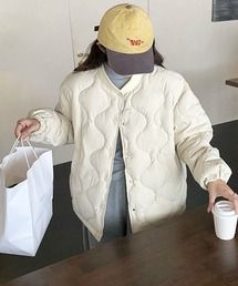 ドロストノーカラーキルティングジャケット