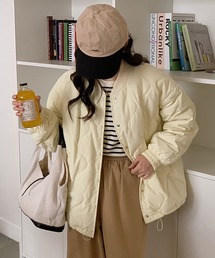 ドロストノーカラーキルティングジャケット