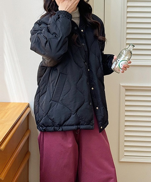 by LEGNA(バイレグナ)の「ドロストノーカラーキルティングジャケット(ノーカラージャケット・レディース・ラベンダー/ピンク/アイボリー/ライトブルー/ブラック/レモンイエロー・SMALL/MEDIUM/LARGE/X-LARGE)」の20枚目の写真