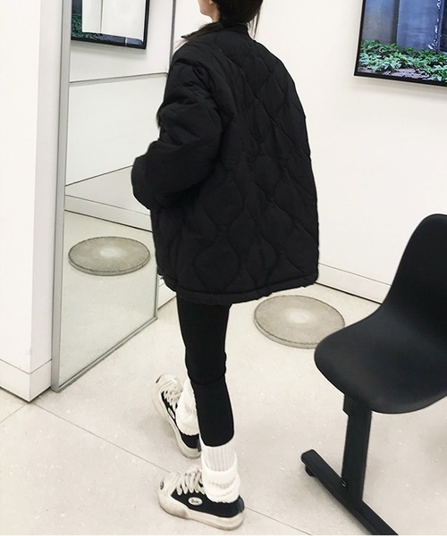 by LEGNA(バイレグナ)の「ドロストノーカラーキルティングジャケット(ノーカラージャケット・レディース・ラベンダー/ピンク/アイボリー/ライトブルー/ブラック/レモンイエロー・SMALL/MEDIUM/LARGE/X-LARGE)」の21枚目の写真