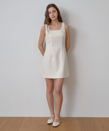 LAMINEZ（ラミネズ）の「ツイードスリーブレスドレス - アイボリー（ワンピース）」