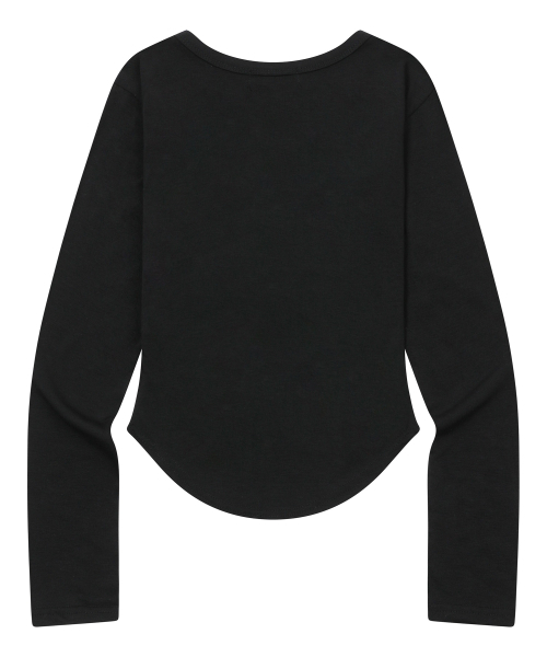 MUCENT（ムセント）の「ラブリッツミニハートロゴUネックロングスリーブTシャツ（4カラー）（Tシャツ/カットソー・レディース・ホワイト/ブラック/グレー/チャコール・FREE）」の10枚目の写真