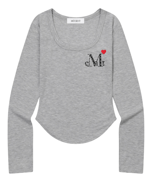 MUCENT（ムセント）の「ラブリッツミニハートロゴUネックロングスリーブTシャツ（4カラー）（Tシャツ/カットソー・レディース・ホワイト/ブラック/グレー/チャコール・FREE）」の17枚目の写真