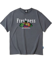 FRESHNESS FRUITS & VEGE GRAPHIC Tシャツ - グレー