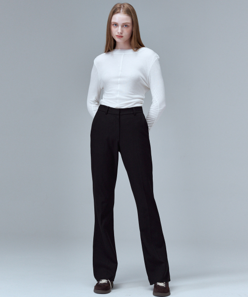 MALOUPE（マロップ）の「2138 裏起毛ストレッチスリムブーツカットパンツ（ブラック）（スラックス・レディース・ブラック・26/28/30）」の6枚目の写真