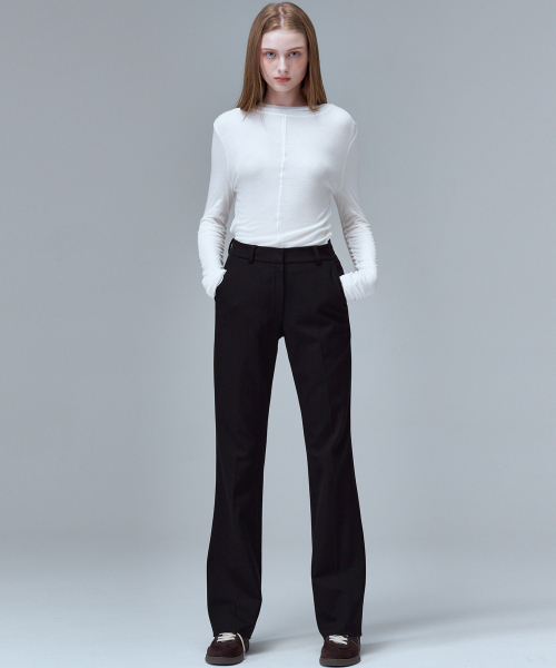 MALOUPE（マロップ）の「2138 裏起毛ストレッチスリムブーツカットパンツ（ブラック）（スラックス・レディース・ブラック・26/28/30）」の7枚目の写真