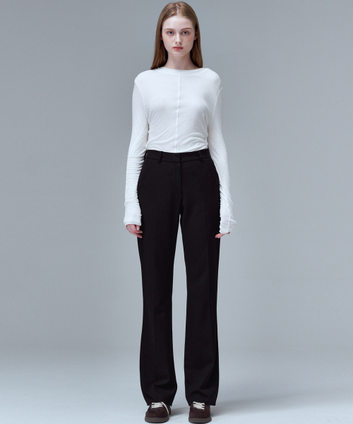 MALOUPE（マロップ）の「2138 裏起毛ストレッチスリムブーツカットパンツ（ブラック）（スラックス・レディース・ブラック・26/28/30）」の8枚目の写真