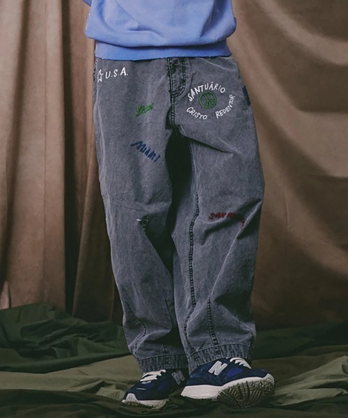 Universal Style Wear（ユニバーサルスタイルウェア）の「Universal Style Wear/ユニバーサルスタイルウェア　RAKUGAKI bazooka pants（その他パンツ・メンズ・カーキ/ブラック系その他2・X-LARGE/MEDIUM/LARGE）」の4枚目の写真