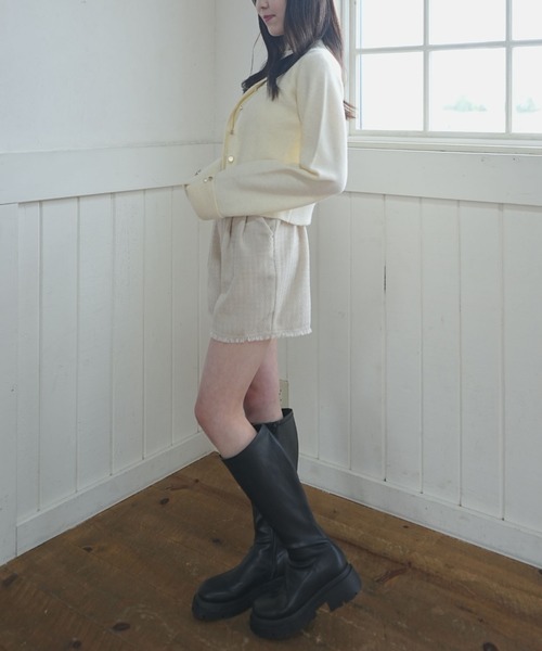 archives(アルシーヴ)の「フリンジツイードショートパンツ(その他パンツ・レディース・ワイン/ブラック/アイボリー・MEDIUM)」の19枚目の写真