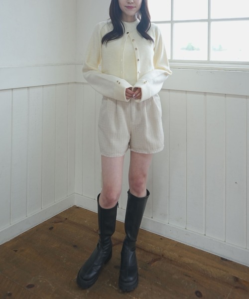 archives(アルシーヴ)の「フリンジツイードショートパンツ(その他パンツ・レディース・ワイン/ブラック/アイボリー・MEDIUM)」の17枚目の写真