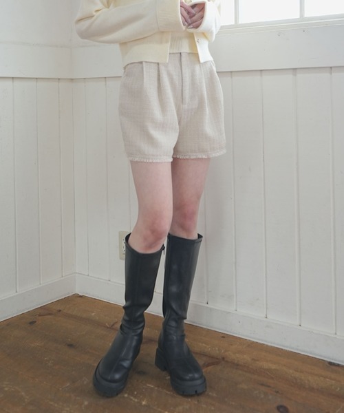 archives(アルシーヴ)の「フリンジツイードショートパンツ(その他パンツ・レディース・ワイン/ブラック/アイボリー・MEDIUM)」の13枚目の写真