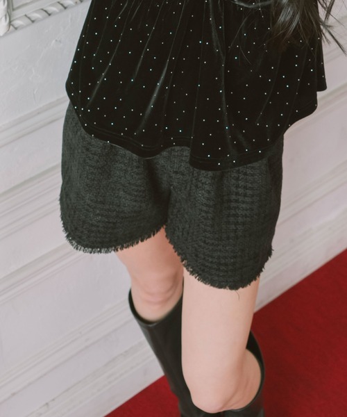 archives(アルシーヴ)の「フリンジツイードショートパンツ(その他パンツ・レディース・ワイン/ブラック/アイボリー・MEDIUM)」の5枚目の写真