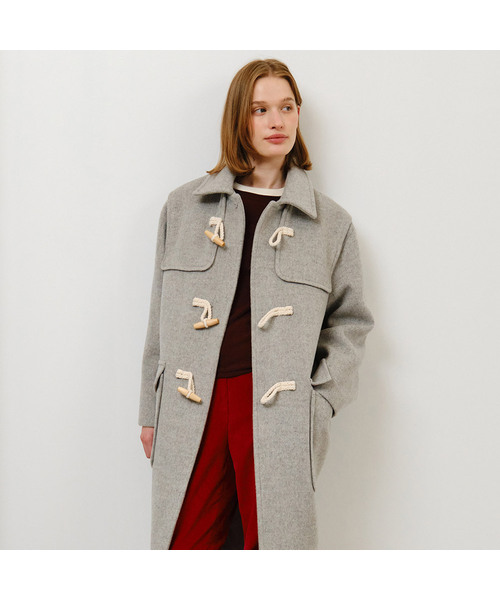 美品】PRIMATIVO森英恵・グレー ヘリンボーン柄 七分袖ワンピース 